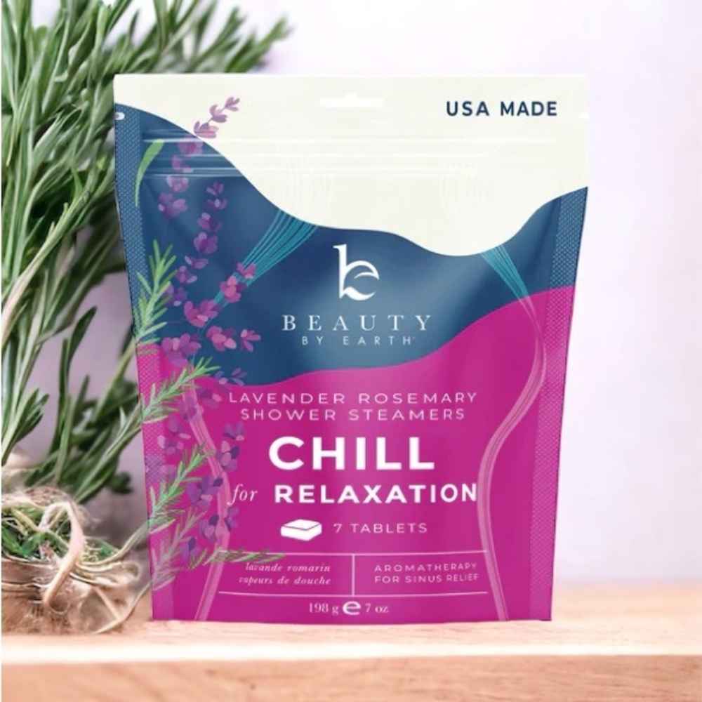 NIB Beauty By Earth Lavender Rosemary Shower Steamers CHILL for Relaxation